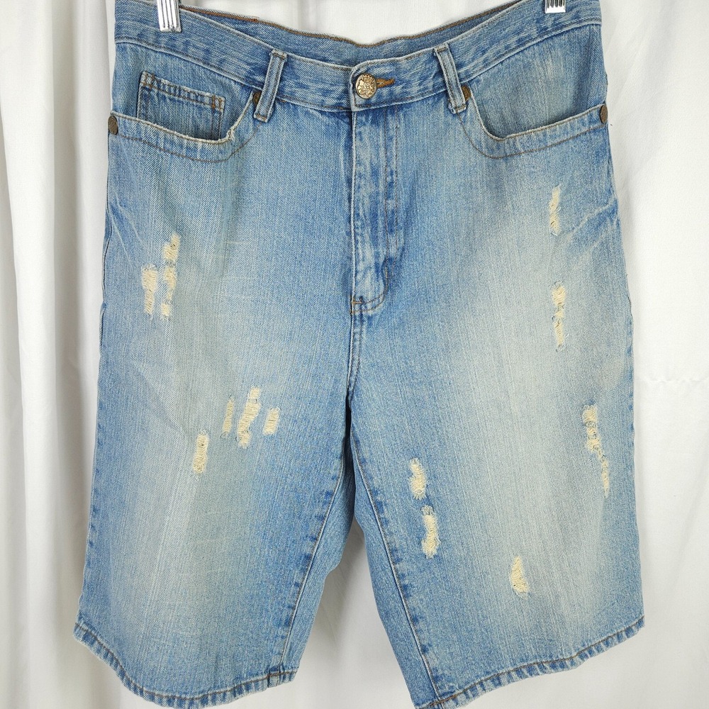 Vintage Paco Light Blue Distressed Denim Shorts Jorts‎ Mens 32